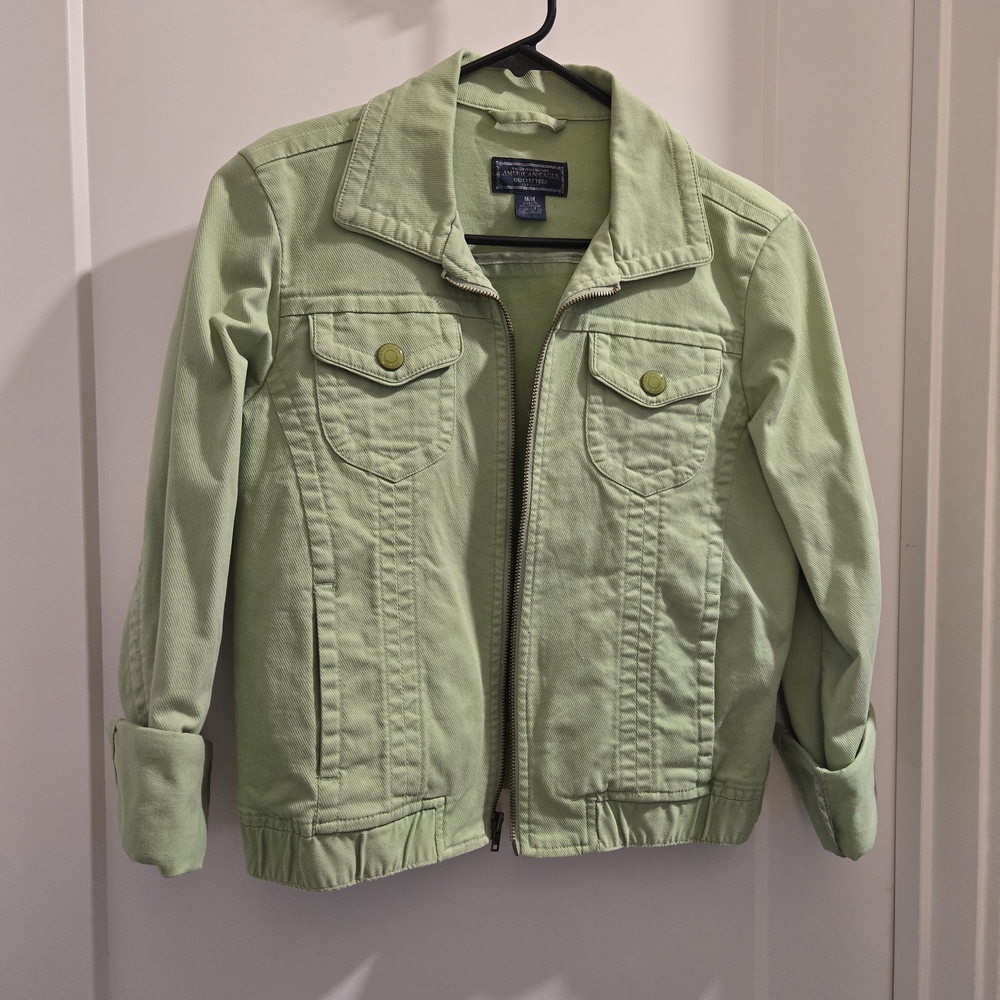 American Eagle Outfitters Light Green Jean Jacket